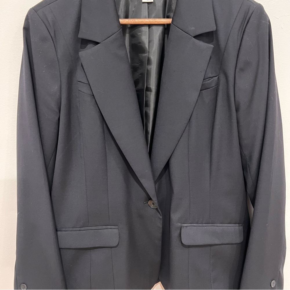 Pendleton Single Button Wool Blazer In Black, Car… - image 2